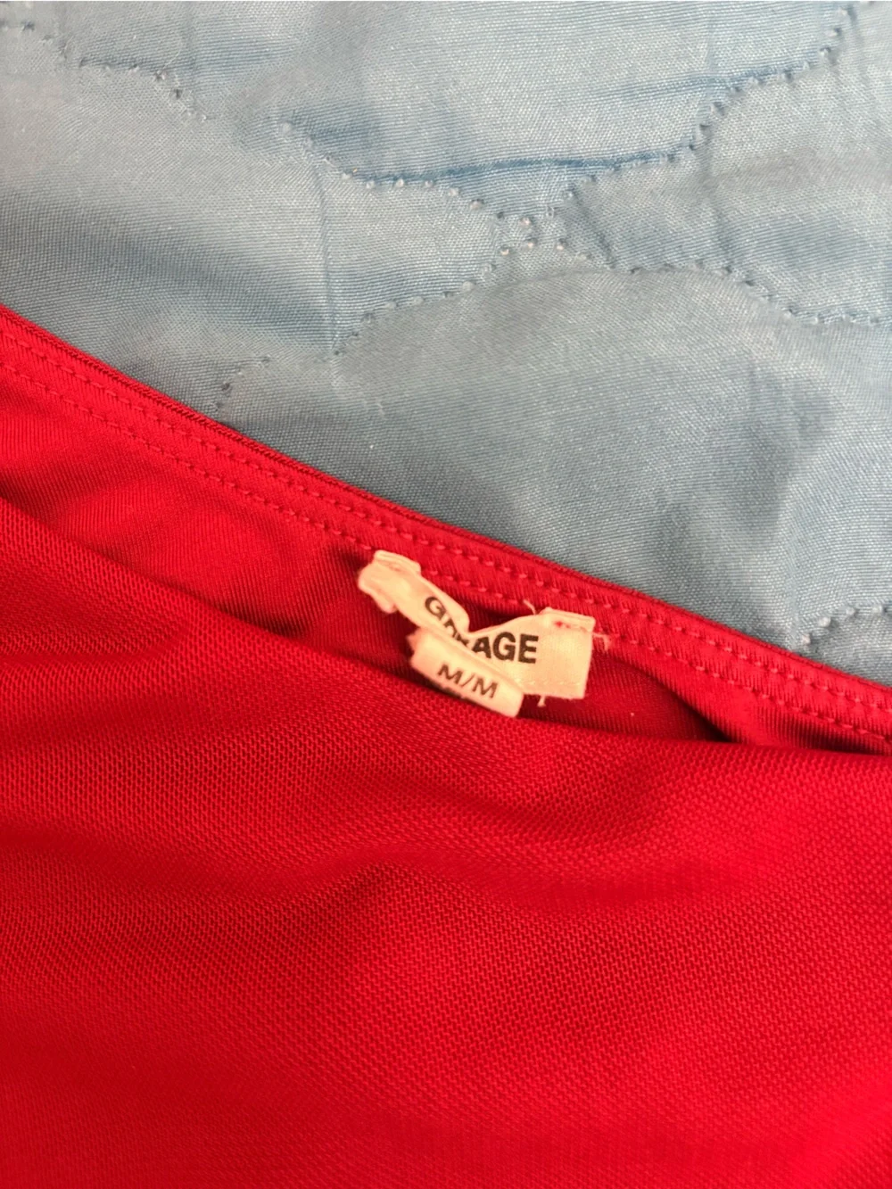 GARAGE Red Sleeveless Top with Tag Detail